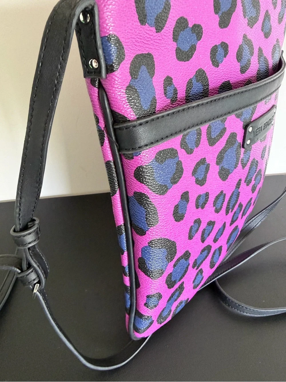 Vera Bradley Leopard Print Crossbody Bag Pink Blue Black